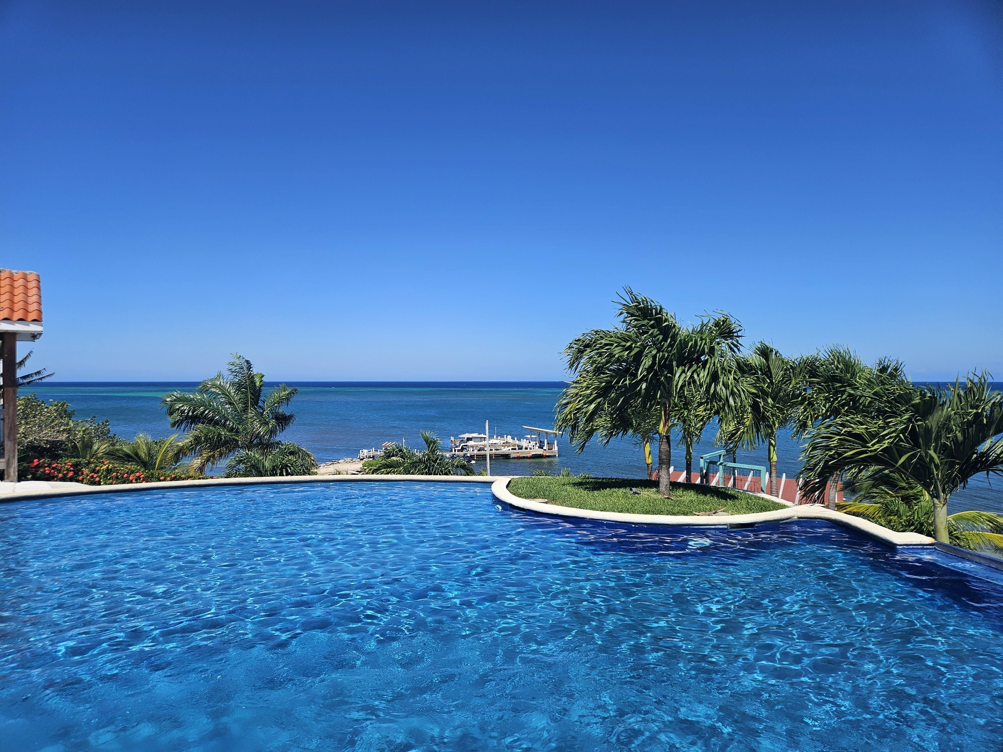Pool overlooking the water