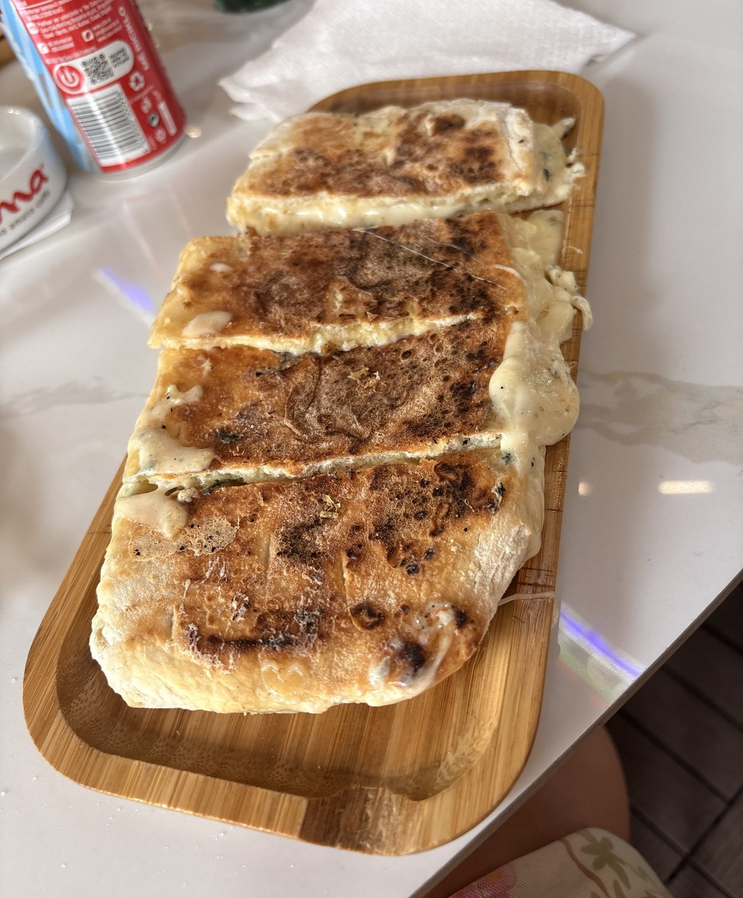 Large panini purchased in a tourist area of Albania