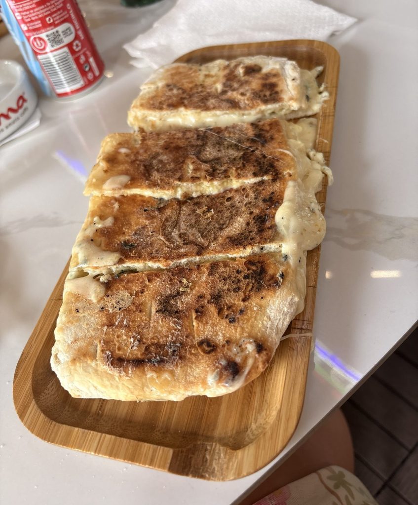 Large panini purchased in a tourist area of Albania