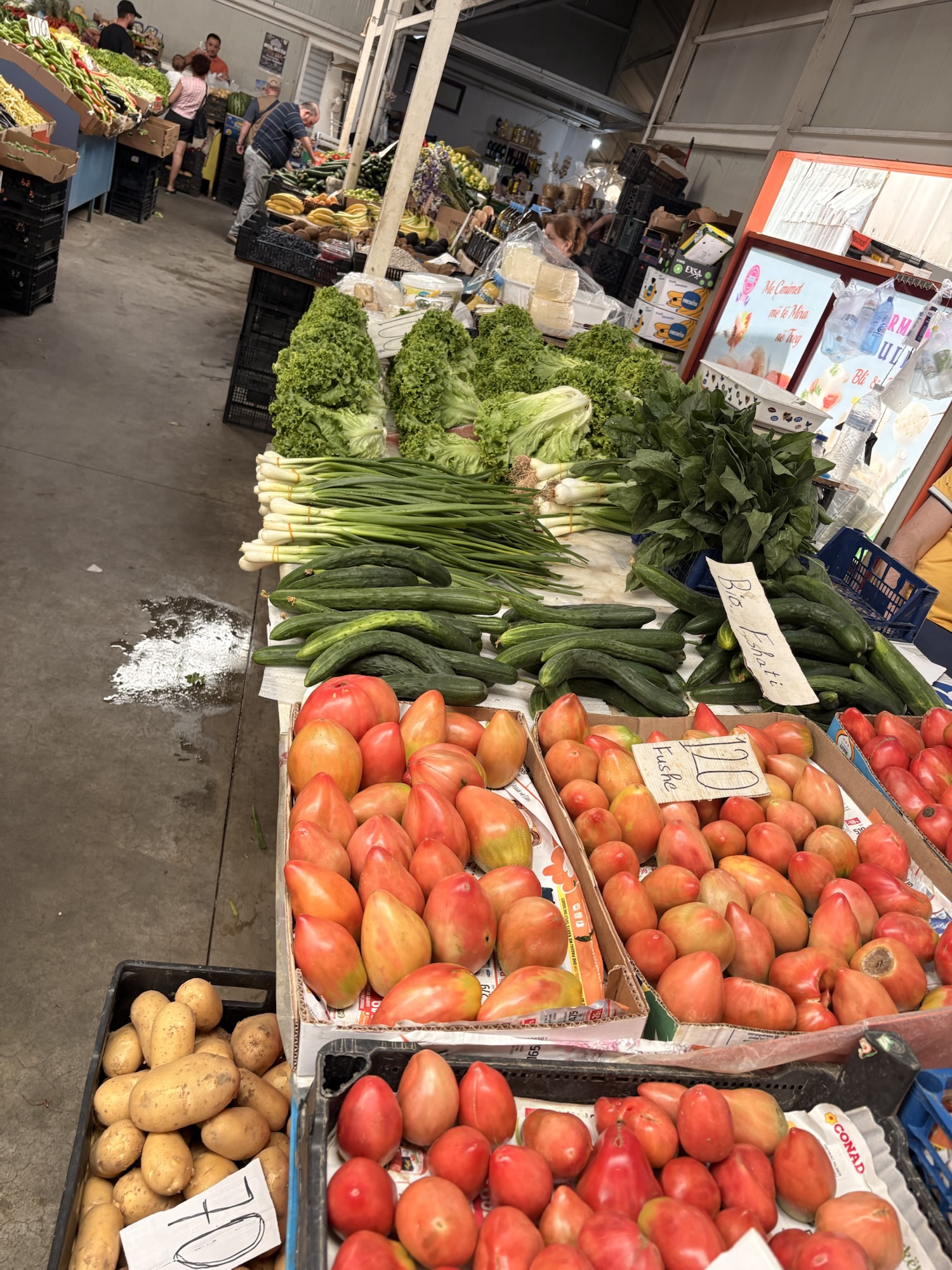 Fresh produce at an Albanian farmers market